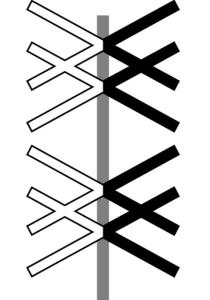 Znak kolejowy wskaźnik W13 podwójny