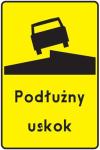 Tabliczka T12  Podłużny uskok nawierzchni